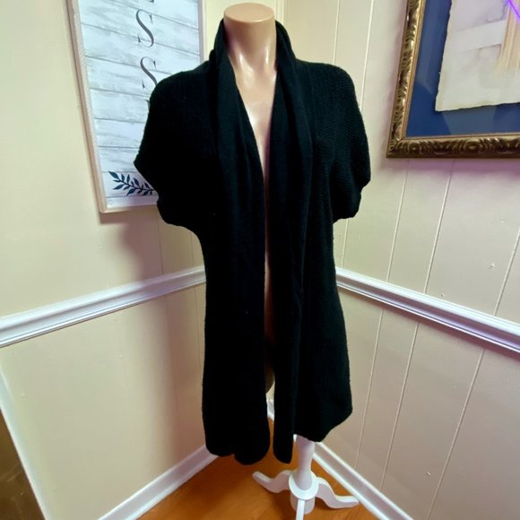 Ann Taylor Loft cotton Rabbit Hair Cardigan Black sz Small - Picture 1 of 6